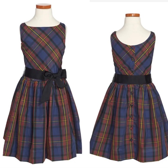 Ralph Lauren Girls Tartan Fit & Flare Dress